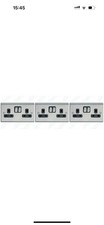 3 x Deta SD1209SSB 13A 2 Gang DP Switched Sockets Stainless Steel/ Black Inserts