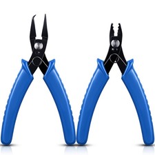 2 Pcs Split Ring Pliers Crimping Jewelry Jump for Opening/Closing Blue