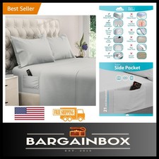 Luxury 2500 Thread Count California King Sheet Set - Extra Deep Pocket - Gray