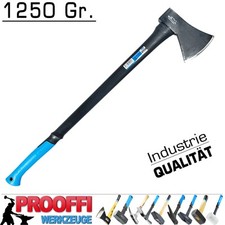 Profi Holzaxt Holz Beil Forst Hand Axt Holz Spalten Fiberglas ERGO Stiel 1250 Gr