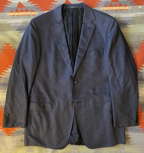 Ermenegildo Zegna, Ermenegildo Zegna Vintage Cashmere Blend Travel Jacket in Heather Navy Size 44