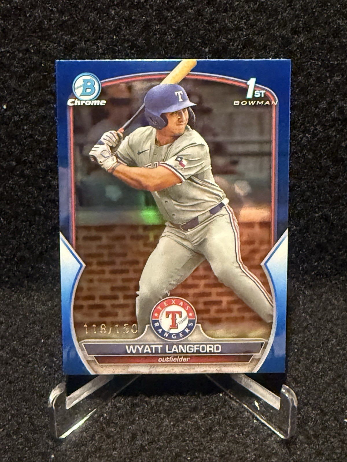 2023 Bowman Draft - Chrome Wyatt Langford #BDC-106 Blue Refractor /150 (RC)