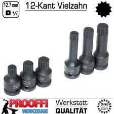 6-tlg Kraft Stecknuss 12-Kant Vielzahn Nuss 1/2" Steckschlüssel Satz M14 M16 M18