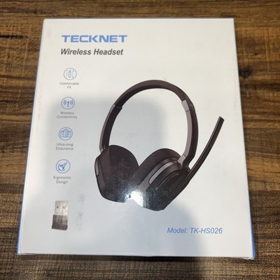 TECKNET TK-HS026 Wireless Headset w USB Dongle Open Box