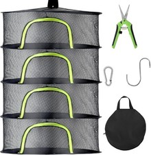 Herb Drying Rack Hanging Mesh 4 Layer 24" with Zipper, Garden Pruning Shear, ...