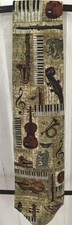 Vintage Silk Tie Brown, Beige Classical Musical Instruments And Music Notes