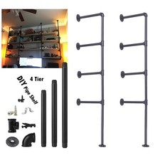 Industrial Wall Mount Iron Pipe Shelf Shelves Shelving Bracket Vintage
