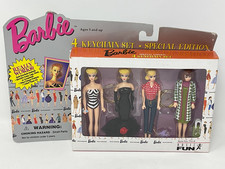 1996 Basic Fun Barbie 4 Keychain Set Original, Solo, Picnic and Poodle Parade
