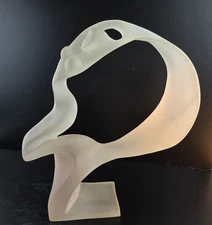 VTG Frosted Lucite Abstract Nude Sculpture Art Deco Style 14" Modernist MCM