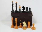VINTAGE KLUBOVKA CHESS SET TOURNAMENT SIZE K94mm & BOX NO BOARD