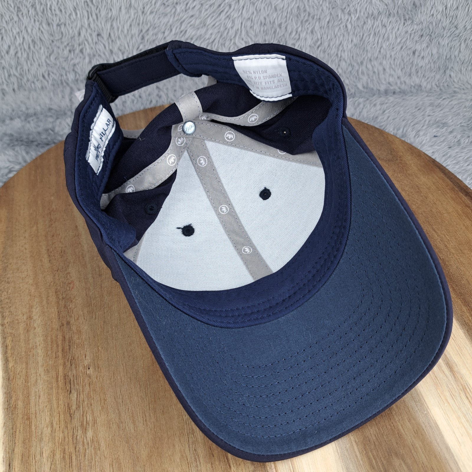 Peter Millar Hat Cap Strap Back Blue Silicone Log… - image 6