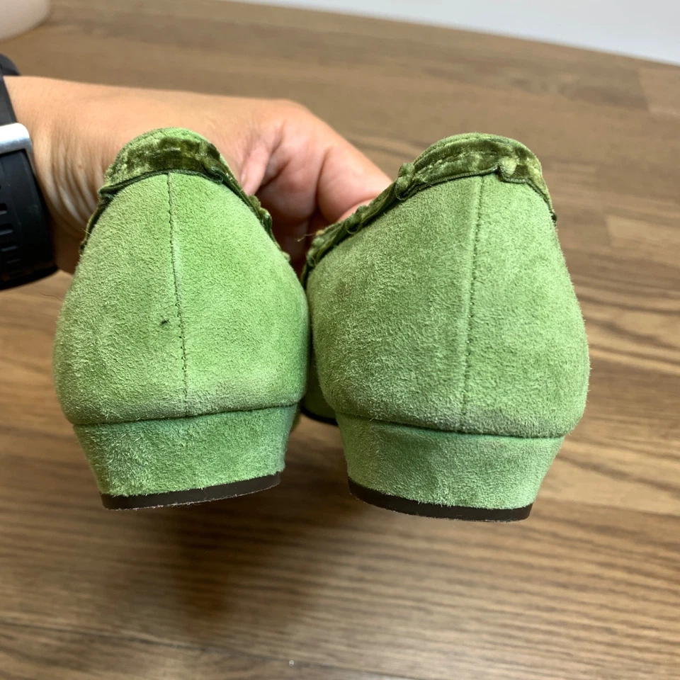 J. Crew классический зеленый замшевый котенок каблук острый носок насос каблука обуви размер 8 - Изображение 4 из 4