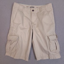 Urban Pipeline Cargo Shorts Boys Youth Size 18 Reg Beige Khaki Flat Front Cotton