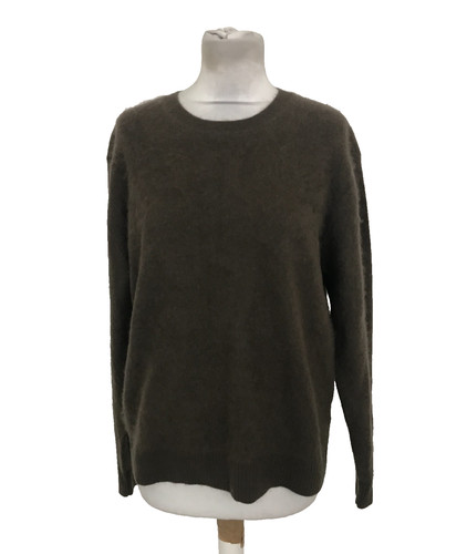 Autograph Women's Jumper Size 12 Brown Cashmere Blend Brushed Knit Pullover Used
