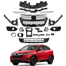 20pcs For 19-22 Honda Hr-v Grille Grill Kits Radiator Cover Fog Lights Brackets