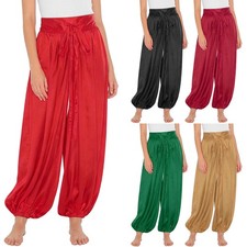 Women Belly Dance Casual Trousers Stage Performance Pants Halloween Loose Rave