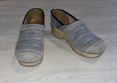 DANSKO Vegan Pro Woven, Jute Pro Weave Artisan Striped Clogs Size 7.5-8 (38 EU)