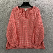 LL BEAN Shirt Womens Large Button Up Blouse T...