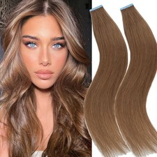 60pcs Tape in 100 Real Human Hair Extensions Skin Weft Thick Full Head 150g US