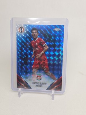 Wataru Endo 2023-24 Topps Chrome Uefa Blue Shimmer Refractor /150 #170