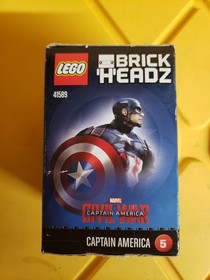 LEGO BRICKHEADZ 41589 CAPTAIN AMERICA #5 MARVEL SUPER HEROES. NEW DAMAGED BOX.