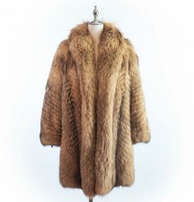 VINTAGE REAL FOX FUR COAT LONG THICK VOLUMINOUS SEX AND THE CITY STYLE M