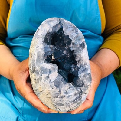 5.28LB  Natural blue crystal cave quartz crystal cave mineral specimen 4466