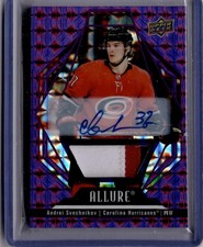 Andrei Svechnikov Purple Diamond Auto Patch 1/10 2022-23 Upper Deck Allure [M053