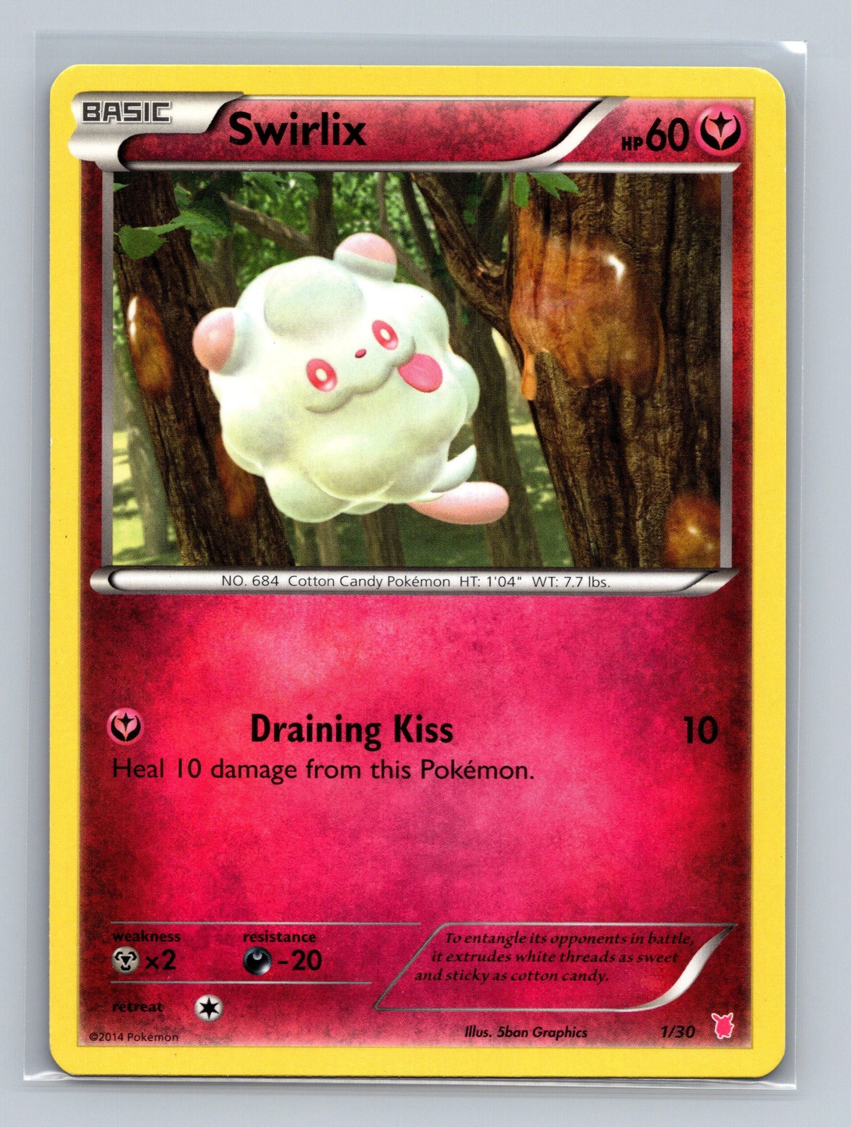 Swirlix 1/30 XY Trainer Kit: Bisharp & Wigglytuff Common LP Pokemon TCG