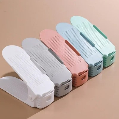 10PCS Adjustable Shoe Stacker Space Saver Double Deck Shoe Organizer Slots