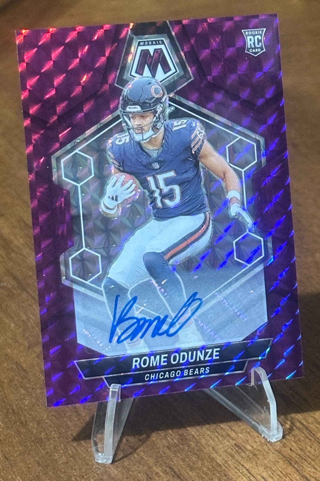 2024 Panini Mosaic Rome Odunze Rookie Purple Mosaic Prizm Auto /49 Bears RC🔥