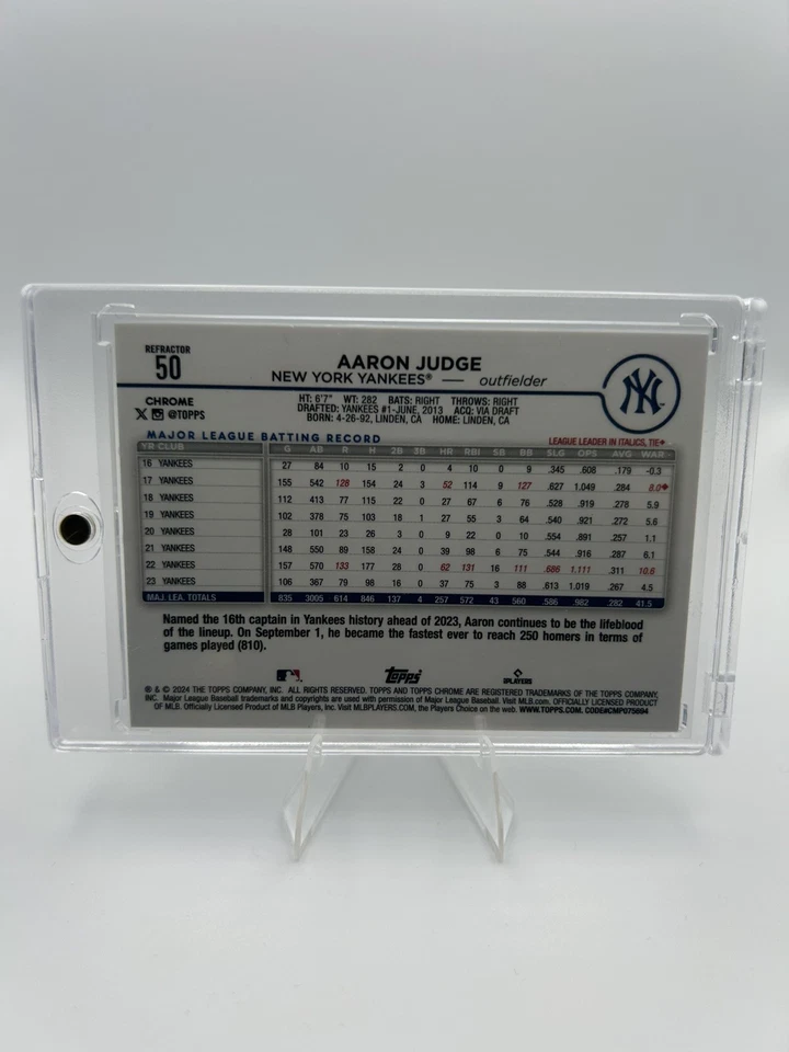 2025 Topps Chrome Aaron Judge 2024 MVP buyback /199 - Bild 2 von 2