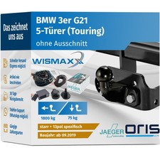 ANHÄNGERKUPPLUNG für BMW 3er Touring G21 ab 19 starr ORIS +13pol E-Satz JAEGER