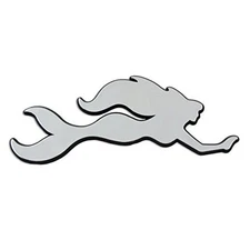 Mermaid Plastic Auto Emblem - [Silver][3 3/4'' x 1 1/2''] 