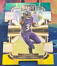 2023 Panini Select - Concourse Keaton Mitchell #10 Green & Yellow Prizm Die-Cut