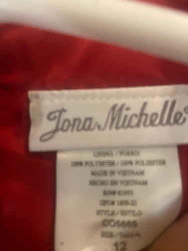 Jona Michelle Girls' Dress | Size -12 | Red Color - Picture 7 of 10