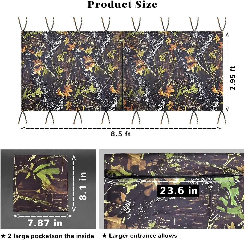 Hunting Tree Stand Blinds - Treestand Camo Blind Cover Deer Stand Accessories wi - Image 2 of 4