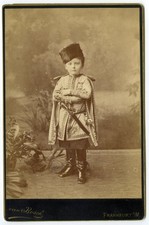 Cabinet 1890-1900 Otto von Bosch in Frankfurt a. M. Child in Cossack outfit.