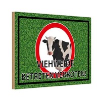 Holzschild 20X30 Cm Viehweide Betreten Verboten Warnschild Hinweisschild Deko Ge