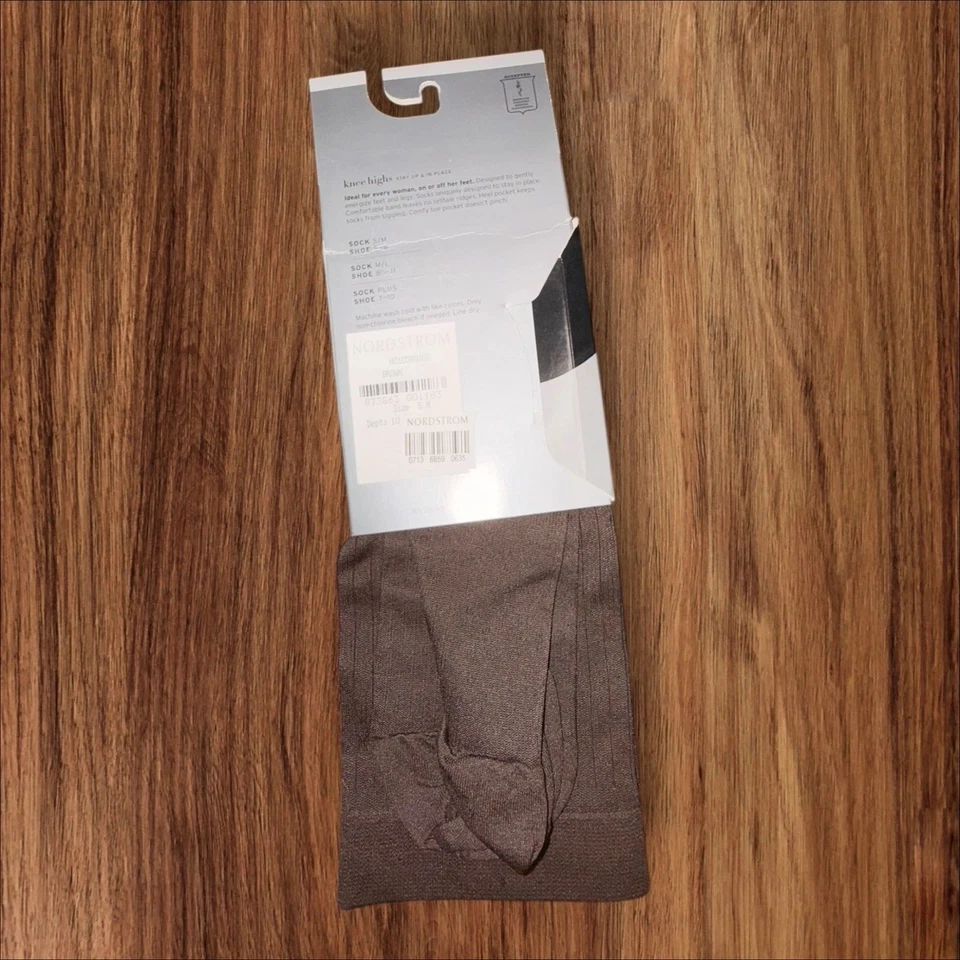 Nordstrom Knee Highs Stay Up in Place Socks Brown S/M Shoe 5–8 NWT - Image 2 of 2