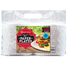 Super Strong Heavy-Duty Paper Plates, 9" 600 ct. Microwave Safe, Cut Resistant