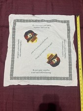 Vintage Smokey Bear Novelty Animal Print Handkerchief Campfire Safety