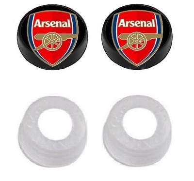 TWO black bolt cover License Plate Screw Cap for ARSENAL BlacK CAPS
