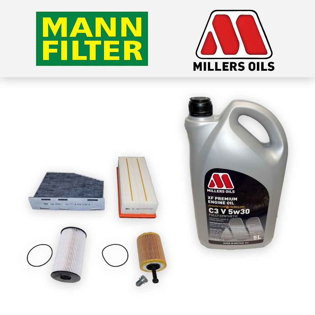 Audi A3 8P 1.9 TDI 2005-2009 Service Kit - Oil Air Fuel Cabin Filters UFI + Oil