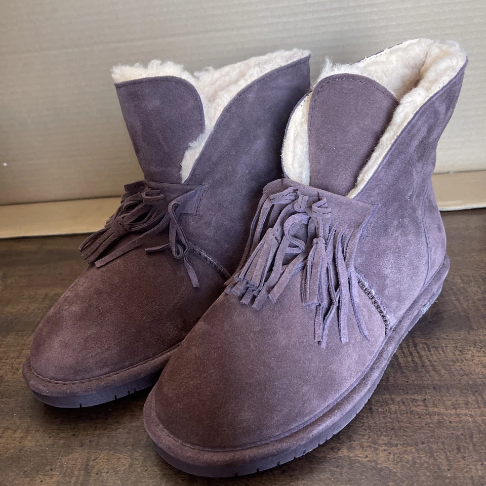 Bearpaw Women’s Christie Wide Boot Shoes Size 11w New Suede Fig Color - Image 2 of 4