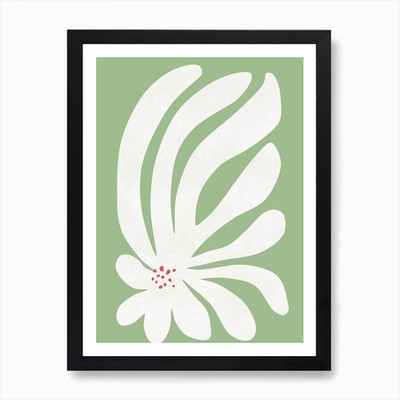 Weiße Chrysantheme Kunstdruck gerahmt Wandbild Poster Leinwanddruck Bild