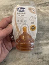 chicco nipples Original Touch Food Flow PHYSIO 6 m Natural Latex Baby Bottle