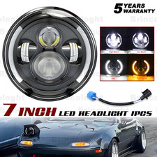 For Mazda 1990-97 Miata Mx5 Mx-5 7 Inch H6024 Led Headlight Halo Angel Eyes 1pc