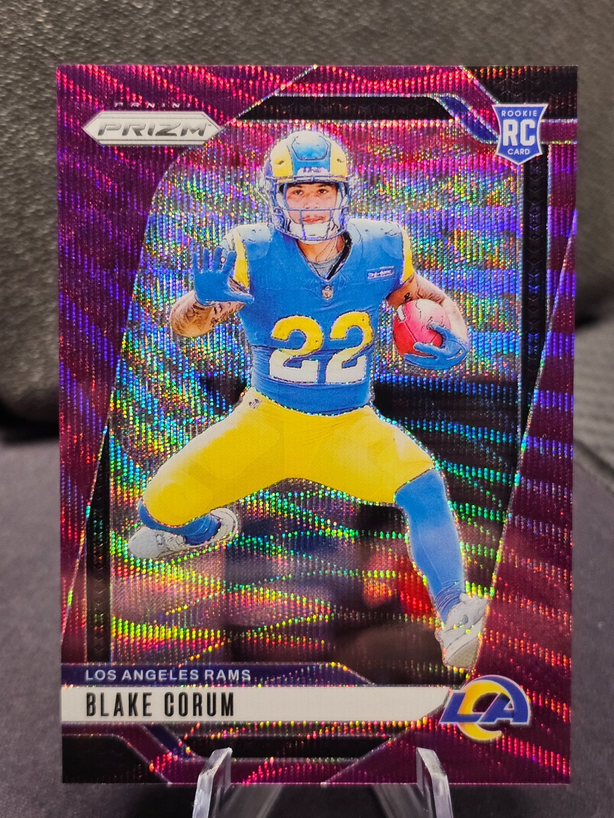 Blake Corum 2024 Prizm Purple Wave Rookie Sn32/99 Rams #308 RC