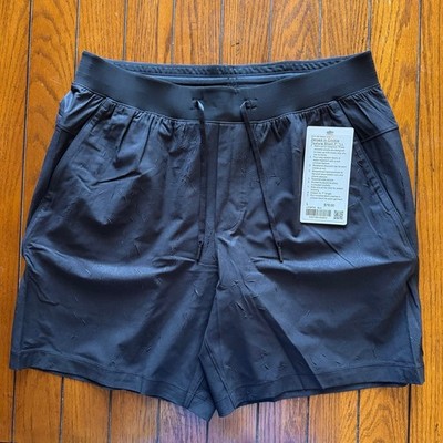 Lululemon Men s Size L Zeroed In Crinkle Texture Short 7  Linerless Black NWT